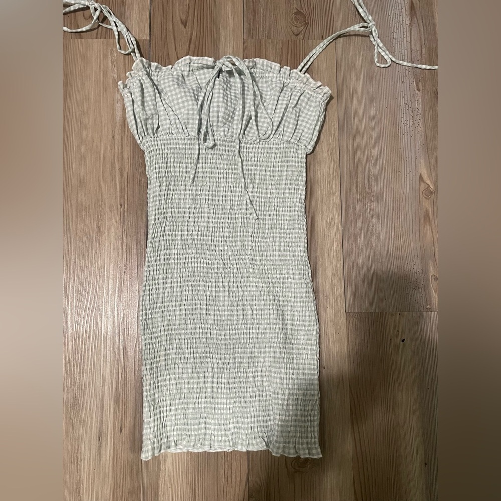 Princess Polly Light Gray/Olive Green Mini Dress - Picture 6 of 7